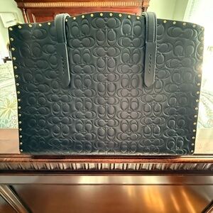 Coach Charlie Carryall in Signature Embossed Leather with Rivets